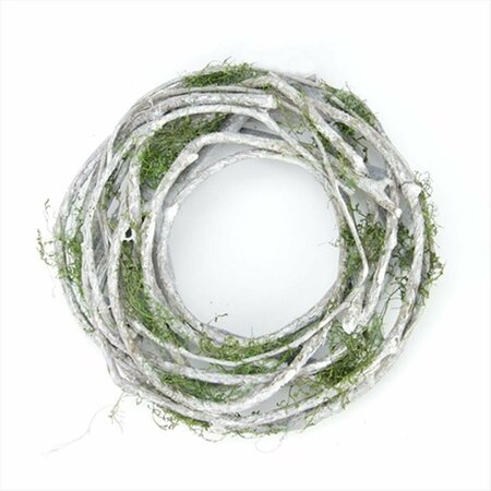 GO-GO White Twig And Green Moss Artificial Wreath - Small GO73033